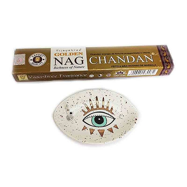 Incensário Olho de Hórus + Incenso Golden Nag Chandal