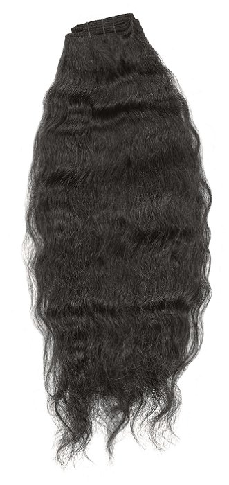 Megahair Costurado Cabelo Humano Preto Natural Ondulado