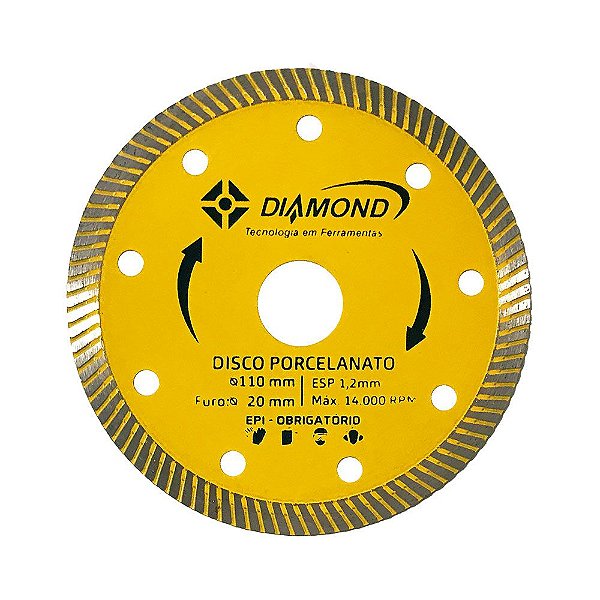 Disco Diamantado Turbo Porcelanato (110mm) - Diamond