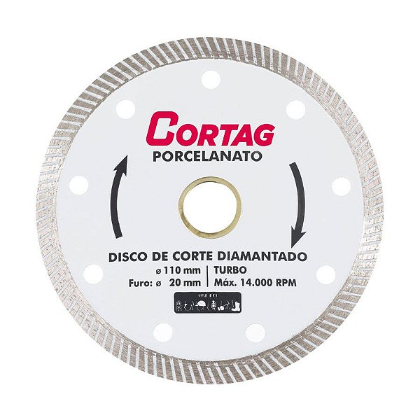 Disco Fino Diamantado Turbo Porcelanato 110mm - Cortag