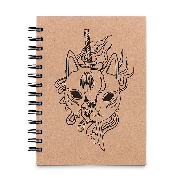Sketchbook Capa Dura para Desenho e Aquarela - Folhas de 90g, 180g, 240g - Kitsune