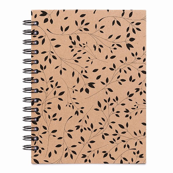 Sketchbook Kraft A5 - Caderno para Desenho - Floral