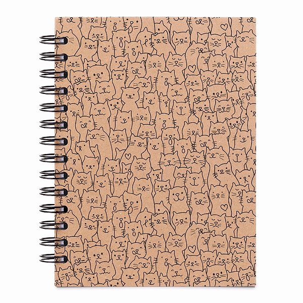 Sketchbook Kraft A5 - Caderno para Desenho - Gatinhos