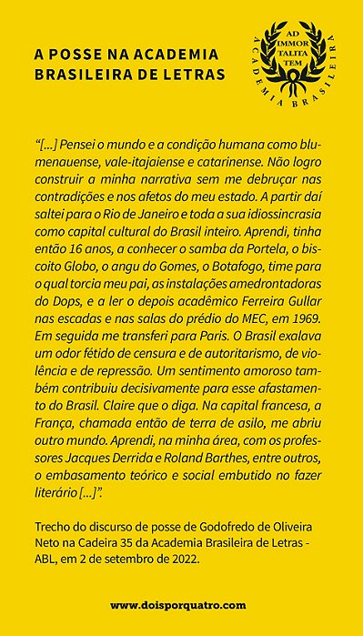 Godofredo de Oliveira Neto a vida pela literatura Dois Por Quatro