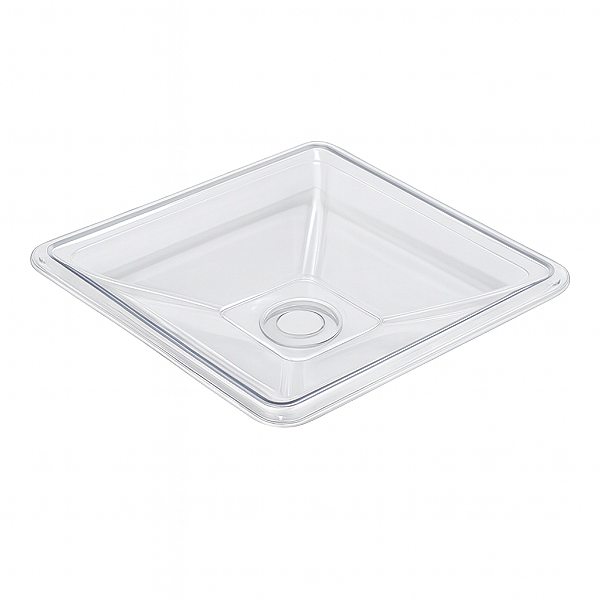 Cuba Plástica Quadrada de Embutir Transparente Para Banheiro