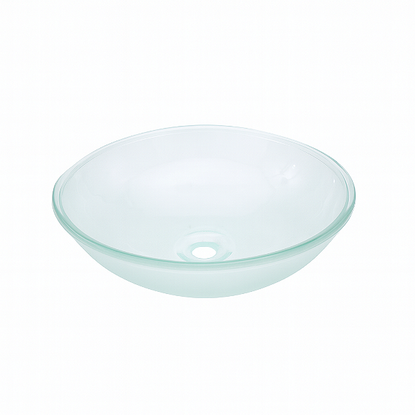 Cuba de Vidro Transparente Redonda 35cm de Sobrepor (Apoio) Para Banheiro