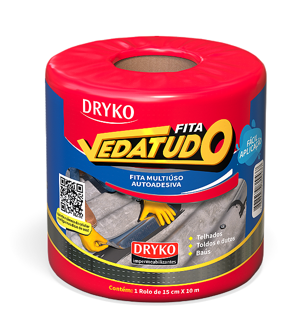 Manta asfáltica adesiva Aluminizada - 15cm x 10m - VEDATUDO