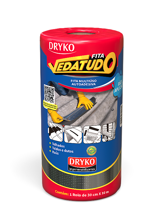 Manta asfáltica adesiva Aluminizada - 30cm x 10m - VEDATUDO