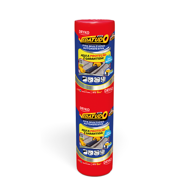 Manta asfáltica adesiva Aluminizada - 60cm x 10m - VEDATUDO