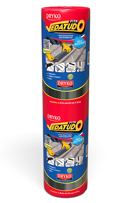 Manta asfáltica adesiva Aluminizada - 60cm x 10m - VEDATUDO