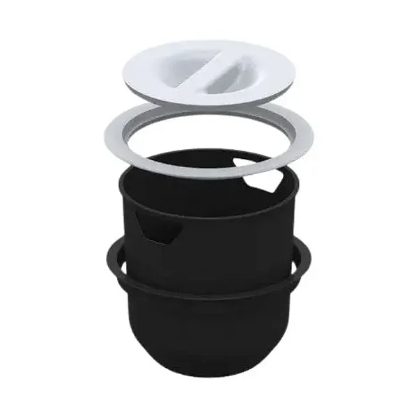 Lixeira de Embutir 8 Litros Redonda Branca