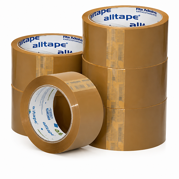 Fita Adesiva Marrom 48mm x 100m - kit com 6