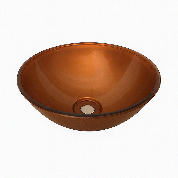 Cuba Plástica Rose Gold Redonda de Sobrepor (Apoio) Para Banheiro