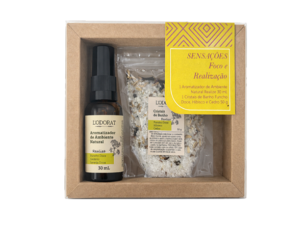 Kit Sensações Realização - Aromatizador 30 mL - Cristais 50g