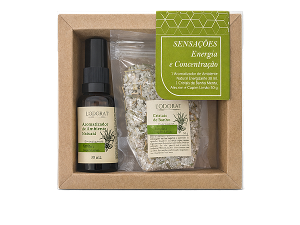 Kit Sensações Energia - Aromatizador 30 mL - Cristais 50g