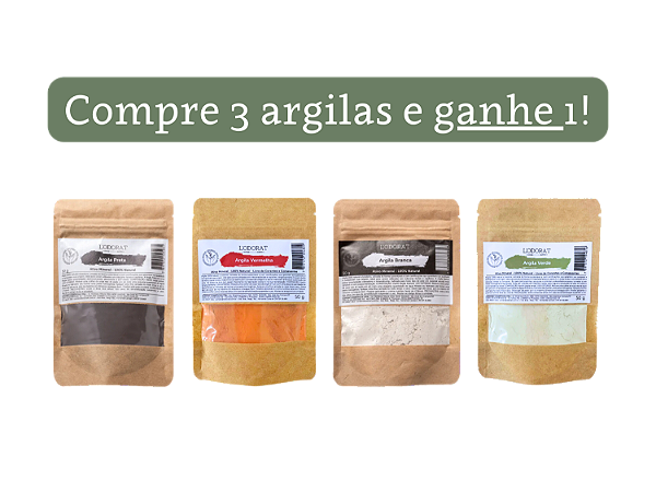 Compre 3 argilas e ganhe 1!