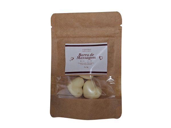 Barra de Massagem - Corações - Sachê com 3 unidades de 5 g cada