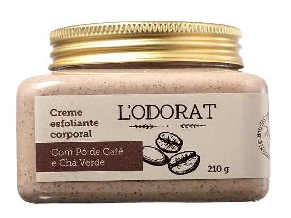 Creme Esfoliante Corporal com Pó de Café Natural 210 g + Espátula de Madeira