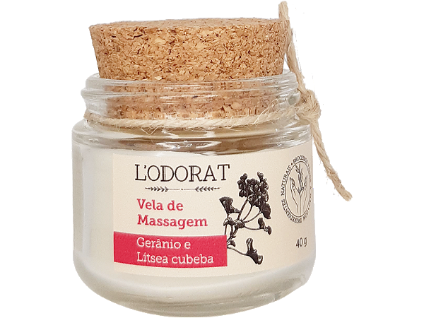 Vela de massagem - Gerânio e Litsea cubeba - AMOR - 40 G