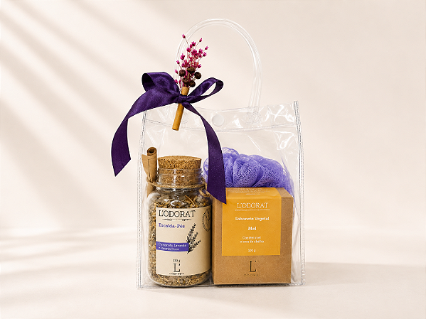 Kit Spa Bem-Estar L’Odorat – Escalda-Pés, Sabonete Artesanal e Esponja