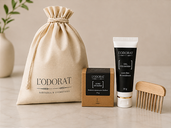 Kit Barbear Clássico L'Odorat | Sabão de Barbear, Gel Pós-Barba e Pincel