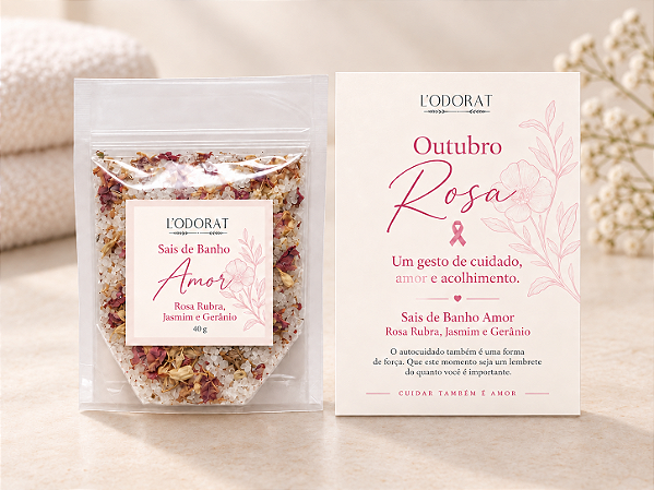 Brinde Corporativo Outubro Rosa – Sais de Banho Amor 40g Personalizado