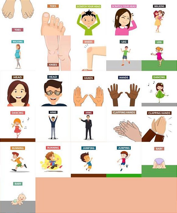 Jogo Memoria Em Ingles Corpo E Acoes - The Body - Jottplay