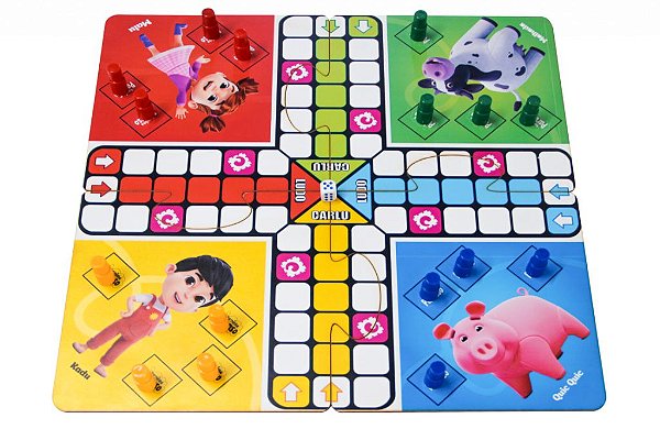 Jogo De Ludo Educativo Turminha Do Paraiso  21 Pecas Mdf