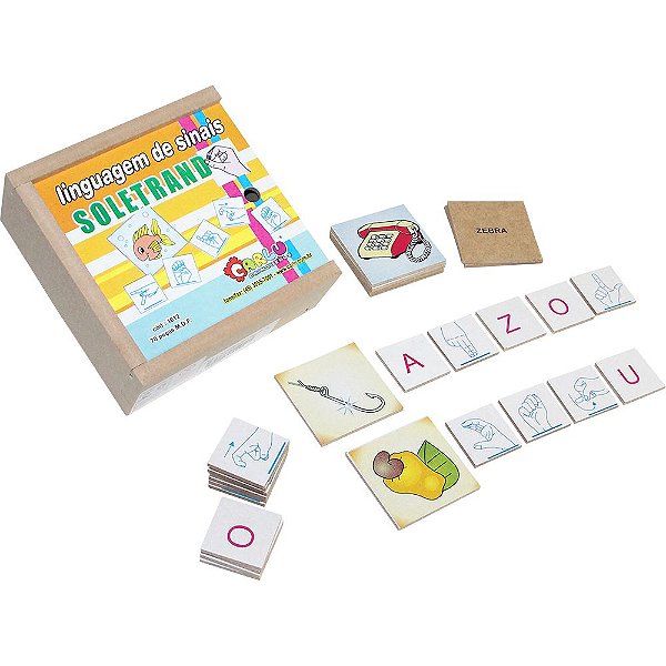 Libras Linguagem De Sinais Soletrando 70 Pcs Inclusão Mdf