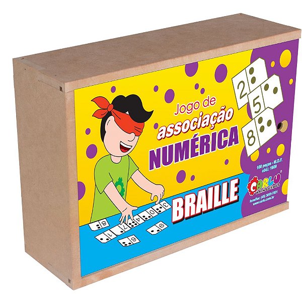 Jogo De Associação Numérica Braille Inclusão Mdf 100 Pecas