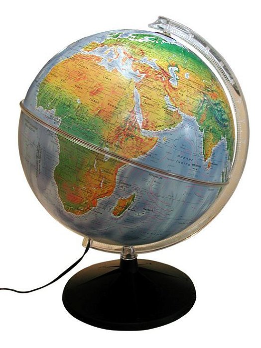 Globo Terrestre Iluminado Político/Fisico Mondo 2 Em 1