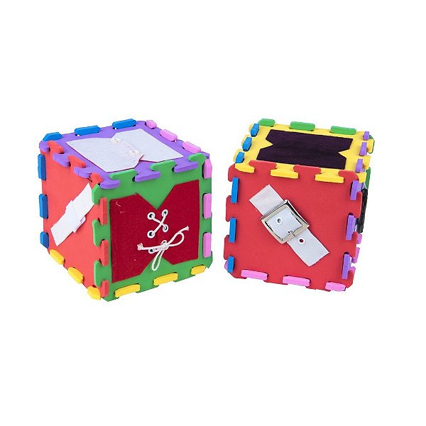 Brinquedo Educativo Cubos De Atividades Em E.V.A  Com 12 Peças