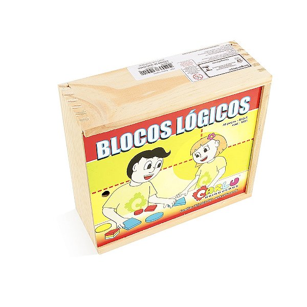 Brinquedo Educativo Blocos Logicos Em Mdf Com 48 Peças