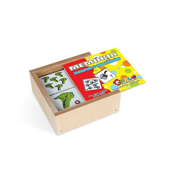 Brinquedo Educativo Memória Numerais E Quantidades Mdf 40 Peças