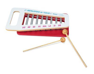 Brinquedo Educativo Musicalização Metalofone De Tubosmdf E Aluminio - Carlu