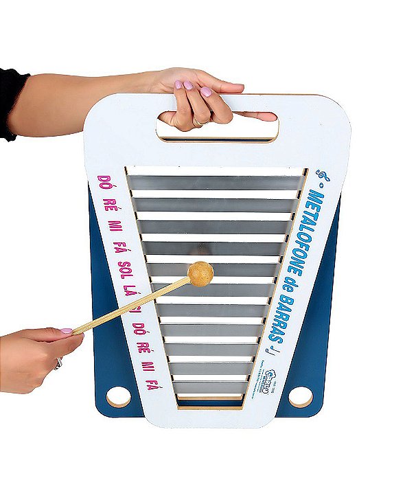 Brinquedo Educativo Musicalização Metalofone De Barras Mdf E Aluminio