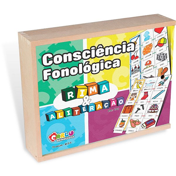 Brinquedo Educativo Consciência Fonológica - Rima E Aliteração - Carlu