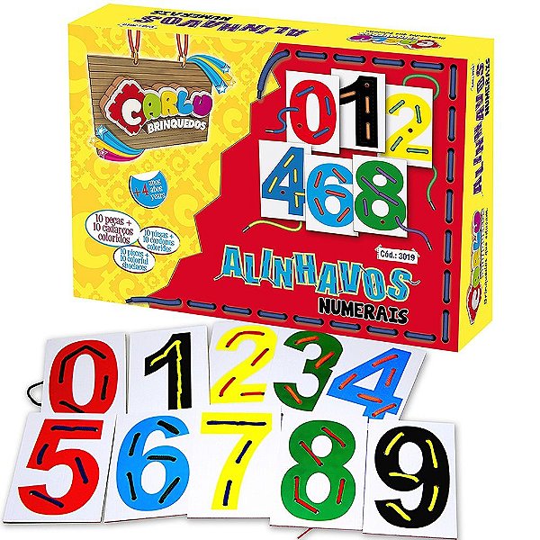 Brinquedo Educativo Alinhavos Numerais - Carlu