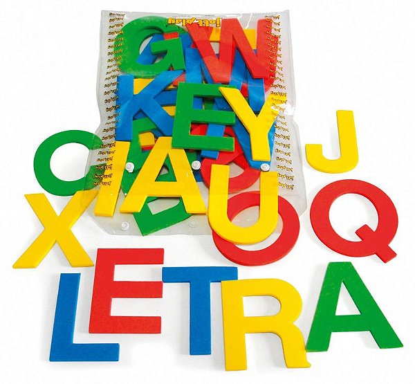 Jogo Educativo Alfabeto Móvel E.V.A. 36 Letras 10 Cm De Altura