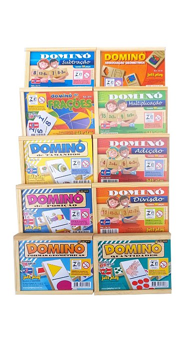 Brinquedo Educativo Kit Com 10 Jogos De Dominó