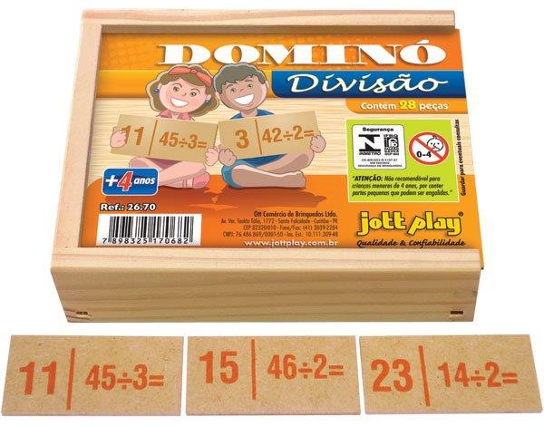 Brinquedo Educativo Dominó De Divisão 28 Peças