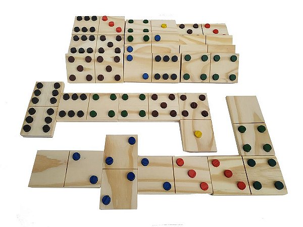 Domino Braille Gigante Em Madeira 28 Peças