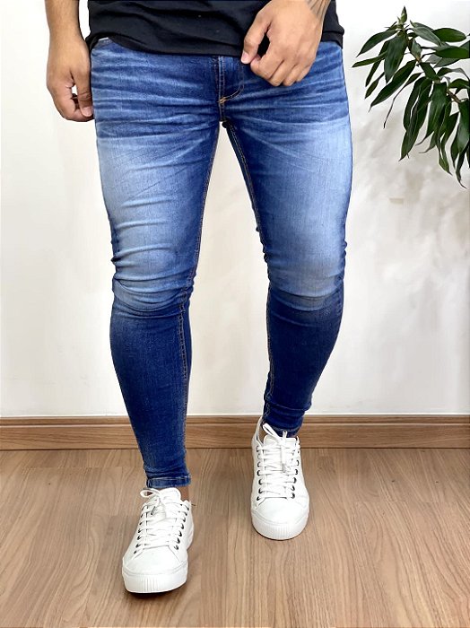 Calça Jeans Super Skinny Escura Sem Rasgo - City Denim