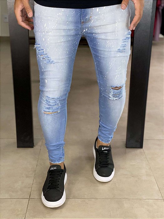 Calça Jeans Super Skinny Destroyed Splash - Good Jeans