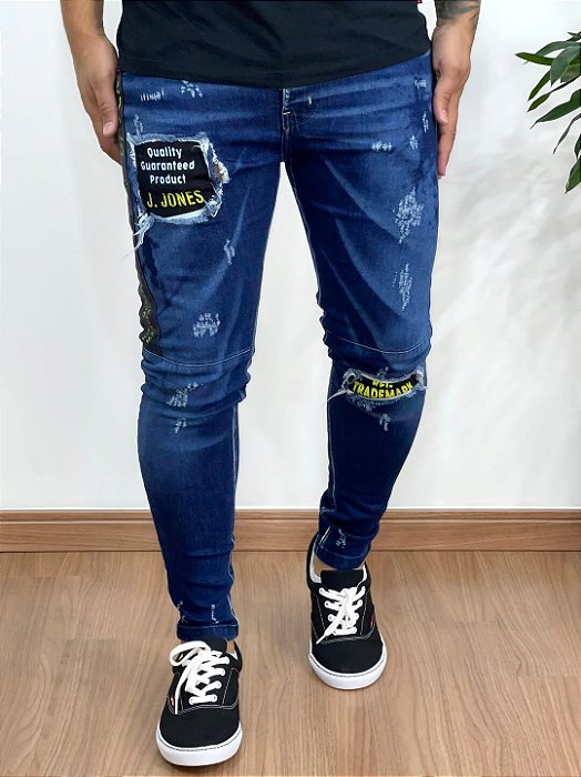 Calça Super Skinny Forro Escrito - Jay Jones