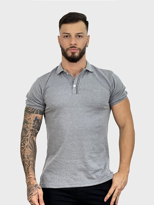 Camisa Polo Cinza Claro Elegance Basic - Ecoologic