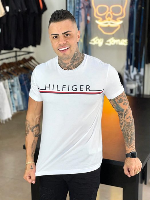 Camiseta Branca Estampa Escritas - Tommy Hilfiger