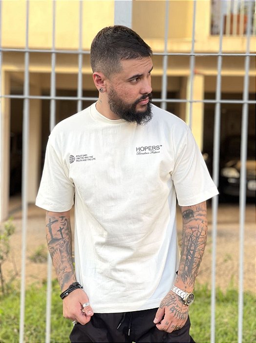 Camiseta Oversized Masculina Off White Escritas Life