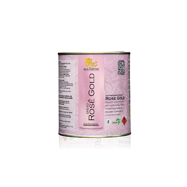 Tinta metálica efeito Rose Gold - base automotiva - mini kit 900ml
