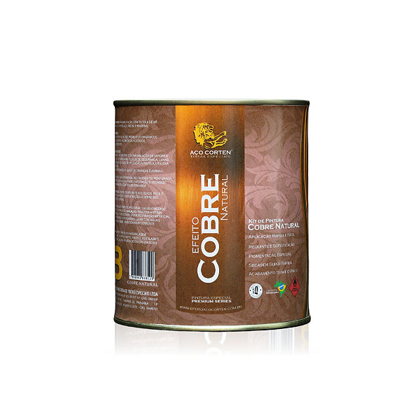 Tinta metálica efeito Cobre Natural - base automotiva - kit 3,6L